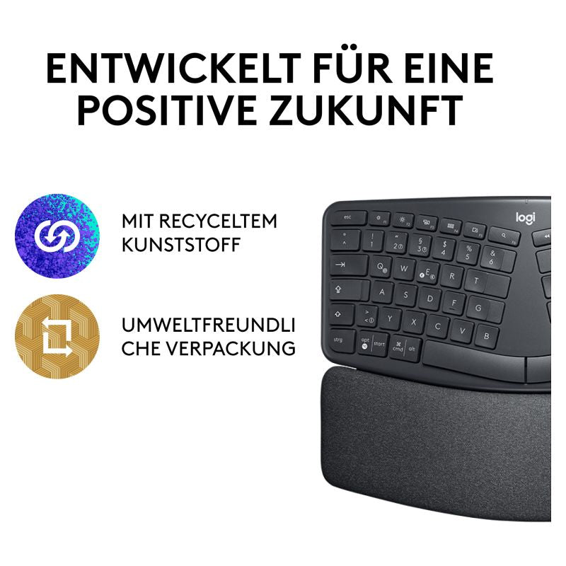 Logitech ERGO K860 – Ergonomische kabellose Tastatur (QWERTZ)